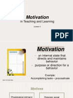 Lecture 5 - Motivation in Teaching and Learning