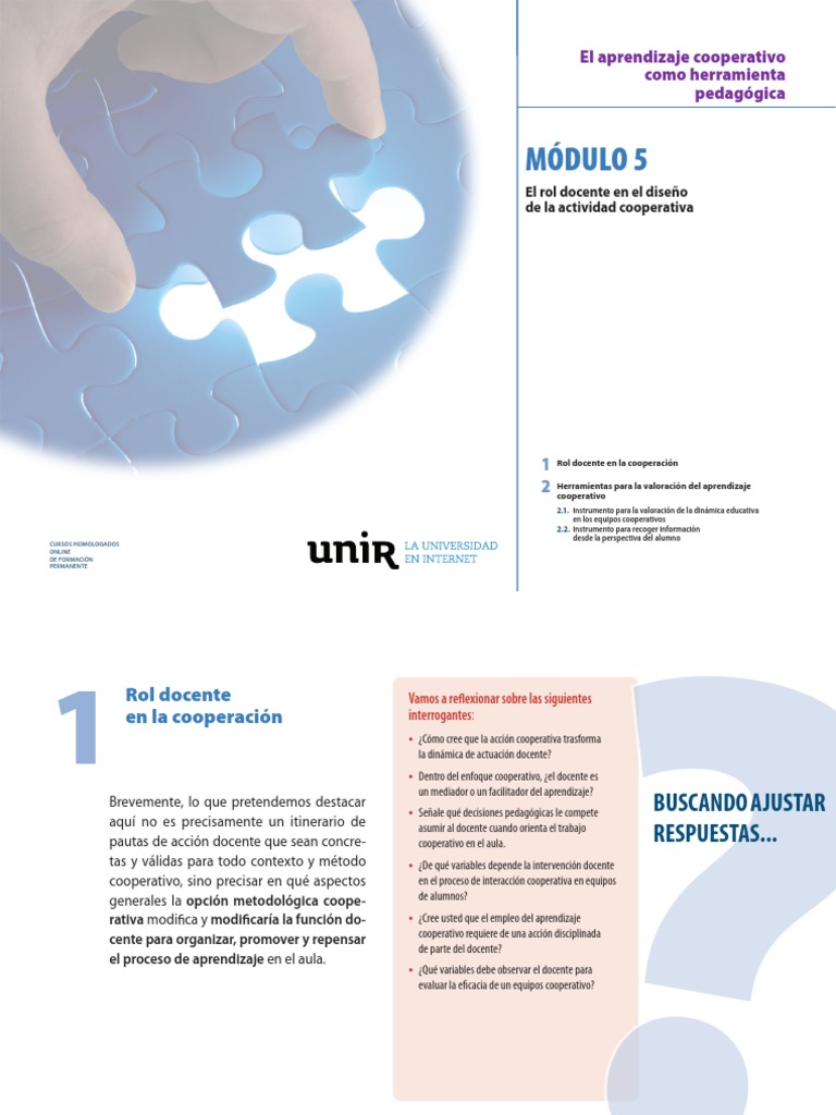 Rol docente en aprendizaje cooperativo | PDF | Aprendizaje | Maestros