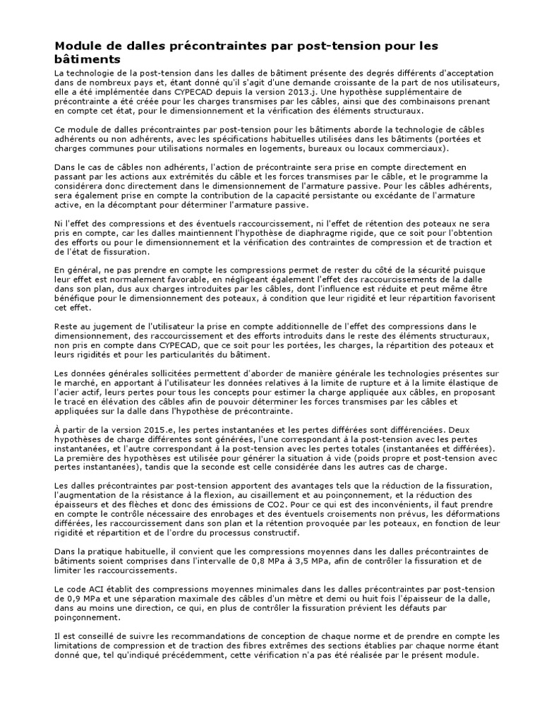 CYPE - Module de Dalles Précontraintes Par Post-Tension Pour Les ...
