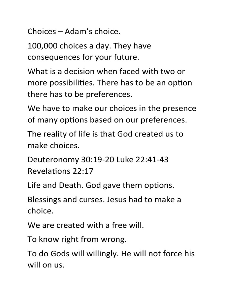 Choices | PDF