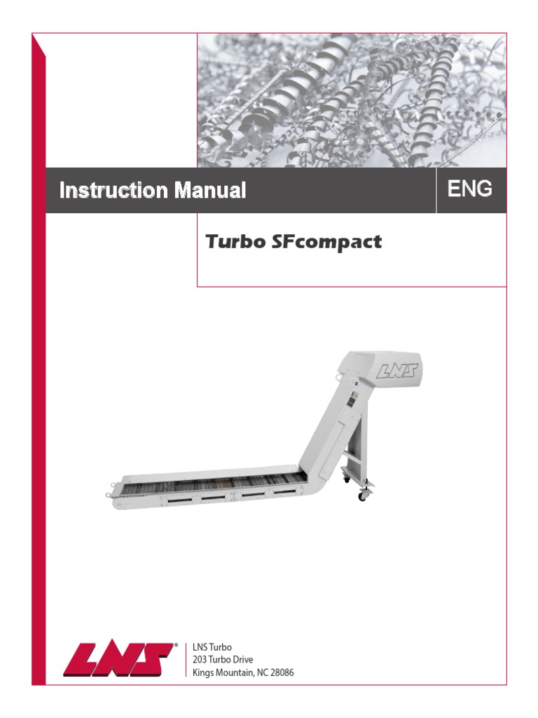 LNS Turbo Chip Conveyor Instruction Manual PDF Forklift
