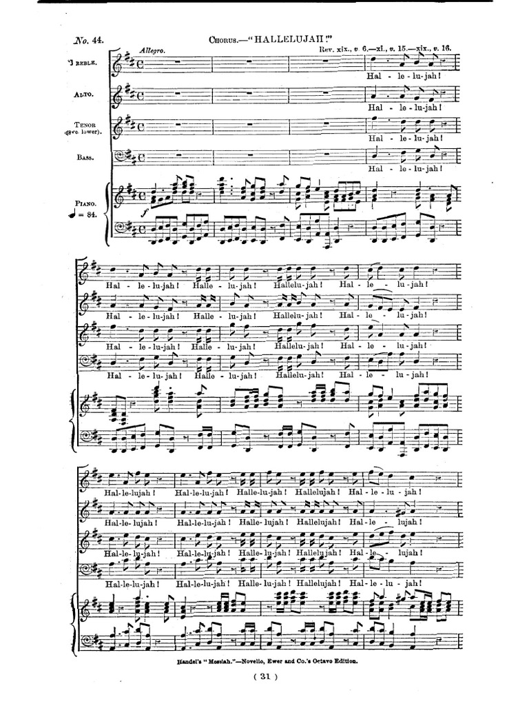 Hallelujah Chorus Novello VS 1 PDF