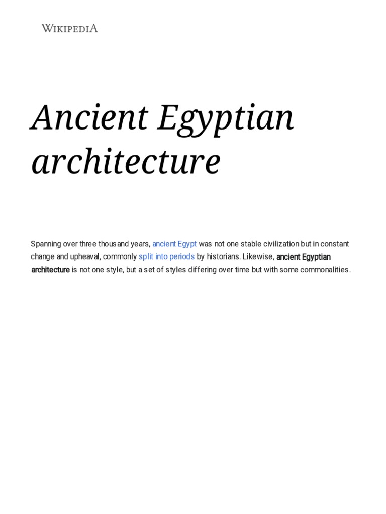 Ancient Egyptian Architecture | PDF | Egyptian Pyramids | Ancient Egypt