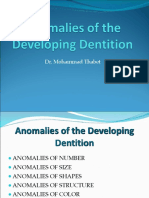 Lec 15, Anomalies of The Developing Dentition