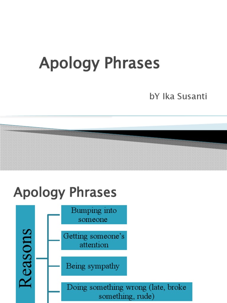 Apology Phrases and Expressions | PDF