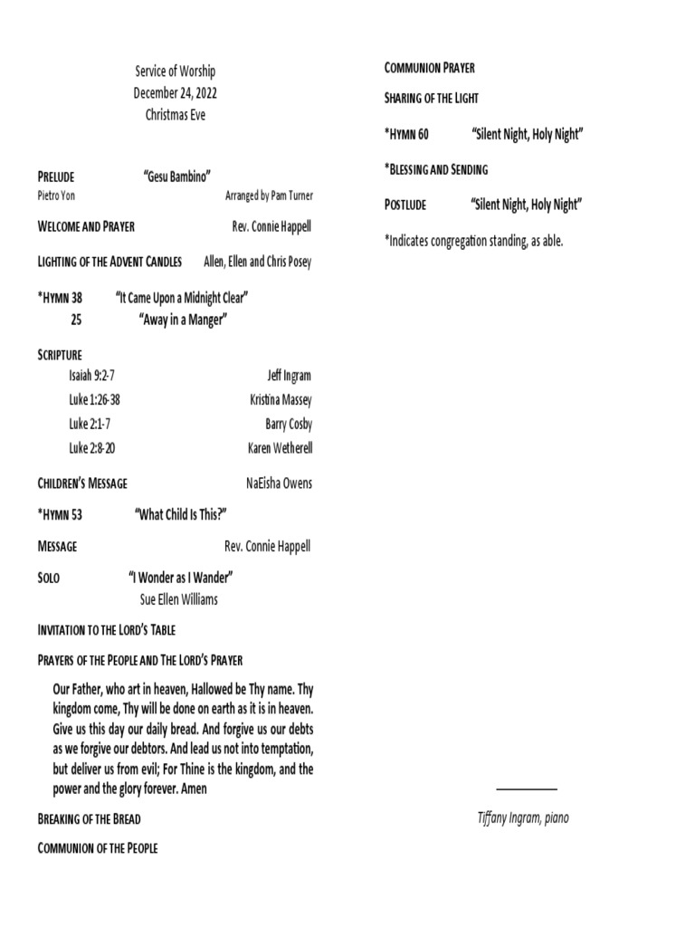 Christmas Eve Service PDF