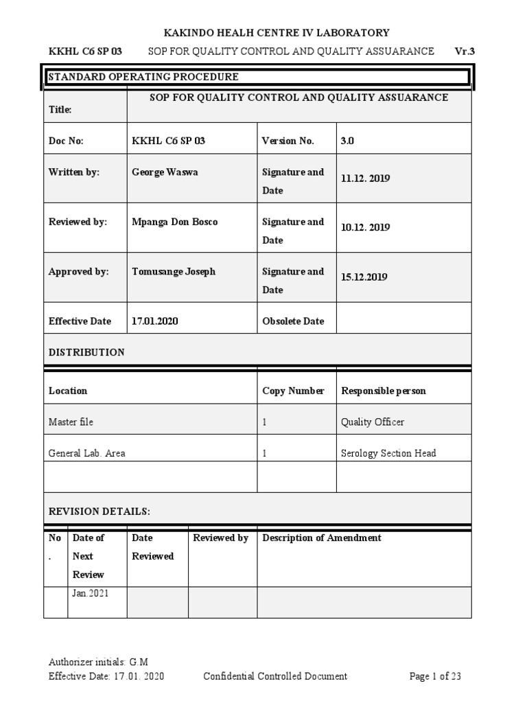 KKHL c6 SP 03 Sop For Iqc and Eqa Final 1 | Download Free PDF | Quality ...