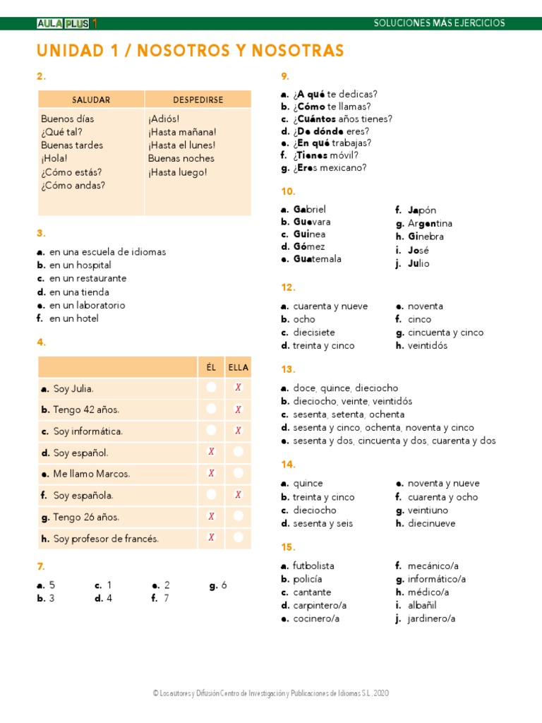 Au Plus 1 +soluciones U01 | PDF