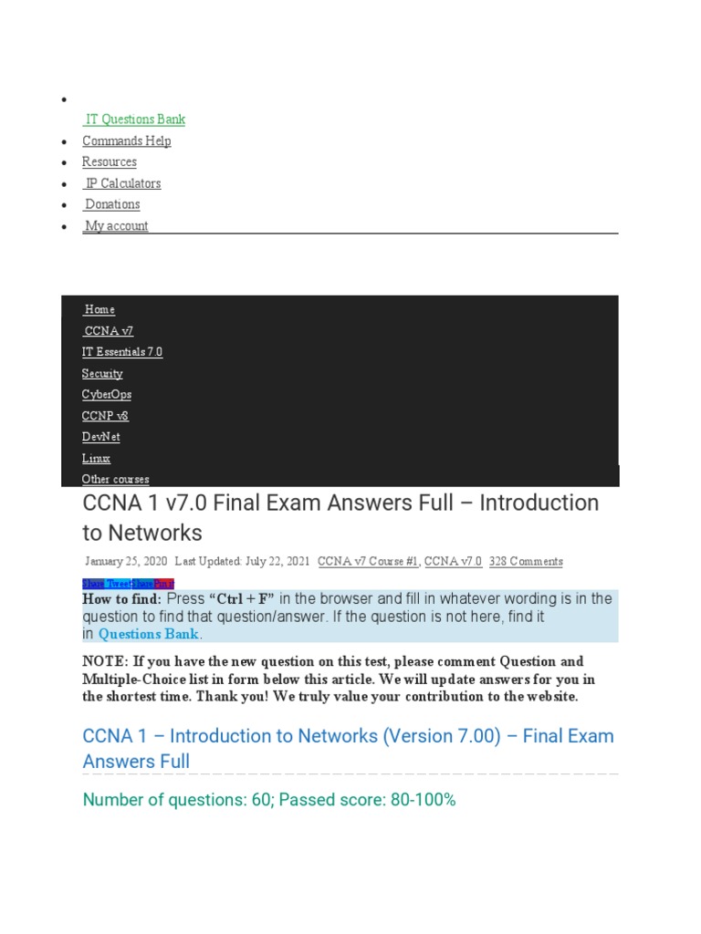 IT Questions Bank Final Exam PDF