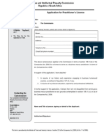 Form CoR 126.1 Application For Practioner's License (Application For License As A Business Rescue Practitioner)