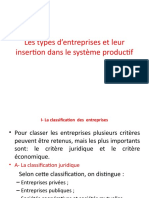 Les Types D'entreprises Et Leur Insertion Dans Le Système Productif