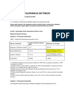 Tolerância de pneus segundo a ALAPA