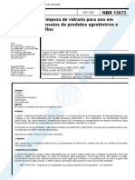 NBR 13073 - Limpeza de Vidraria para Uso em Ensaios de Produtos Agrotoxicos