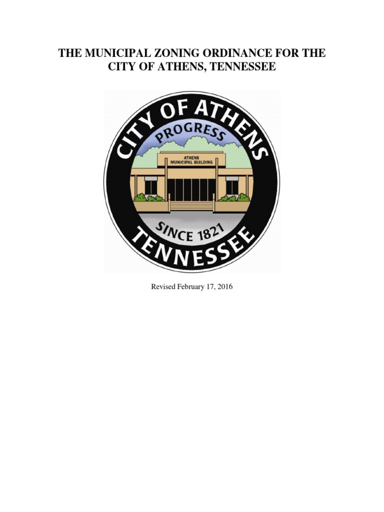 Athens Official Zoning Ordinance Revised February 17, 2016 PDF Land