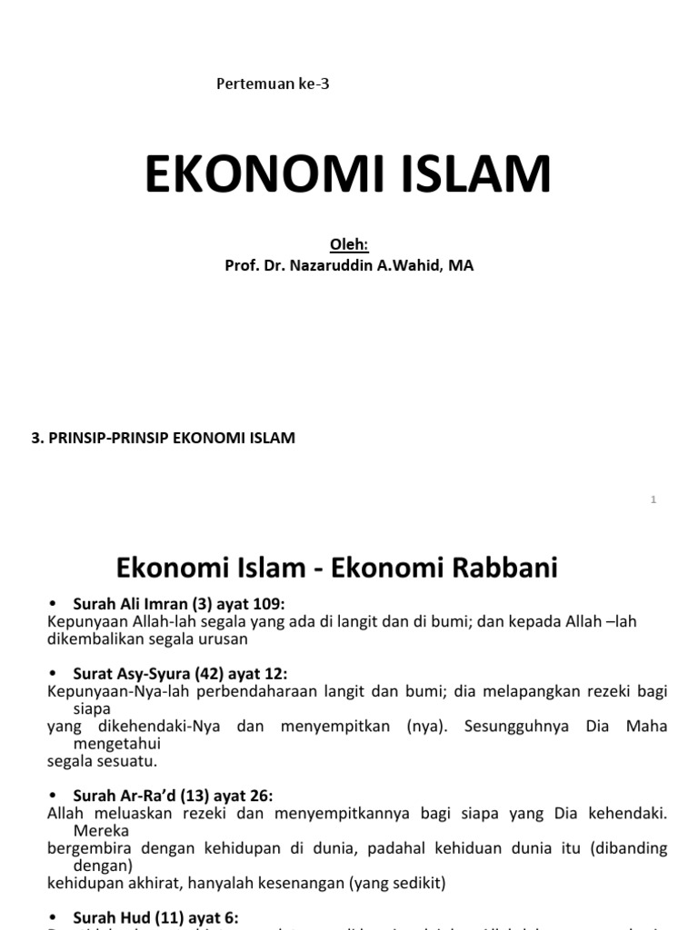 3 Prinsip Prinsip Dlam Ekonomi Syariah Pdf