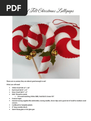 Wool Felt Christmas Lollipops