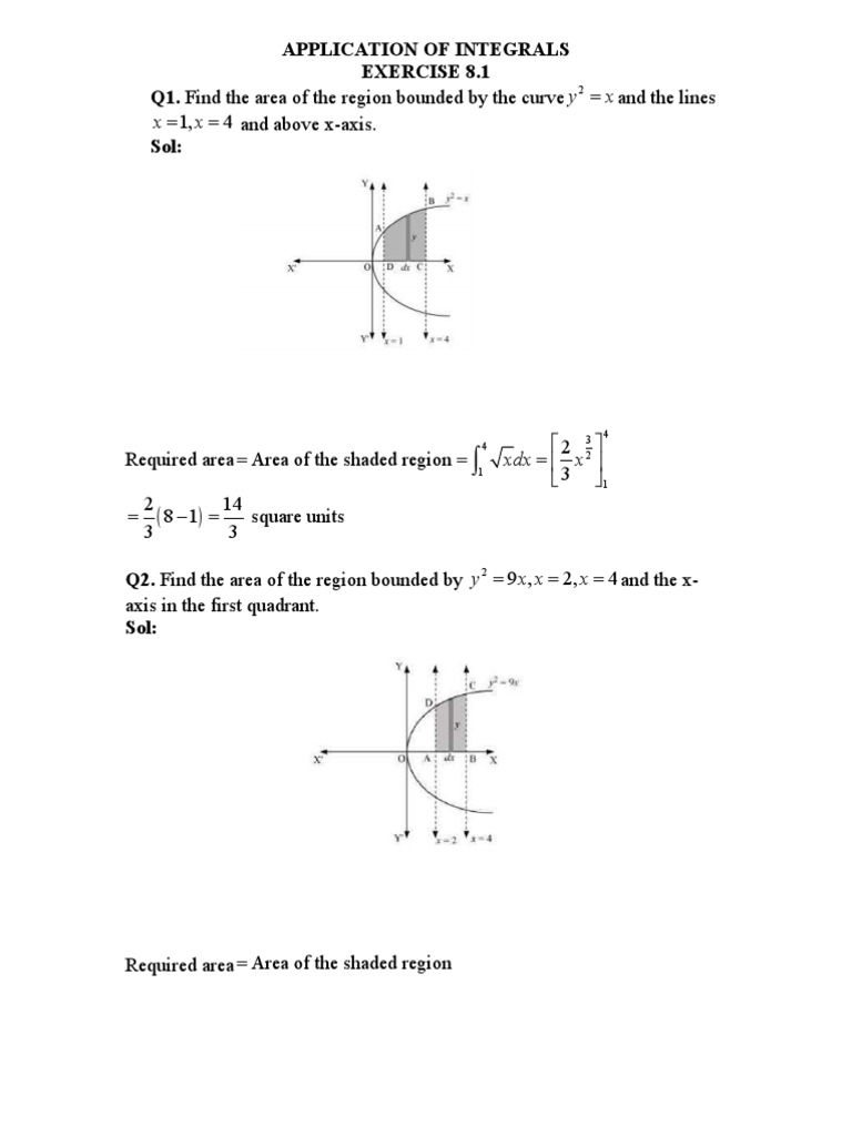 Application of Integrals | PDF | Line (Geometry) | Algebraic Geometry