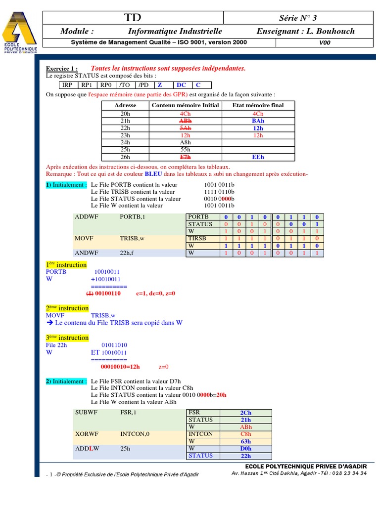 TD 3 II - Corrigé | PDF | Structure de contrôle | Âge de l'information