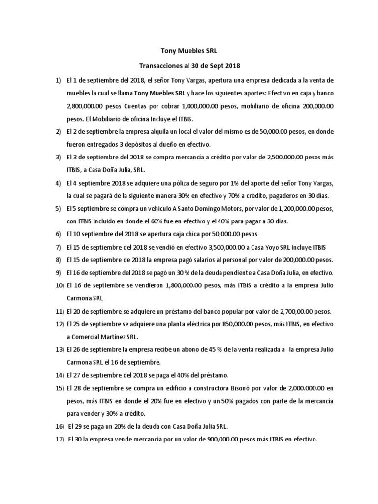 Tony Muebles SRL Practica Final | PDF | Business | Economias