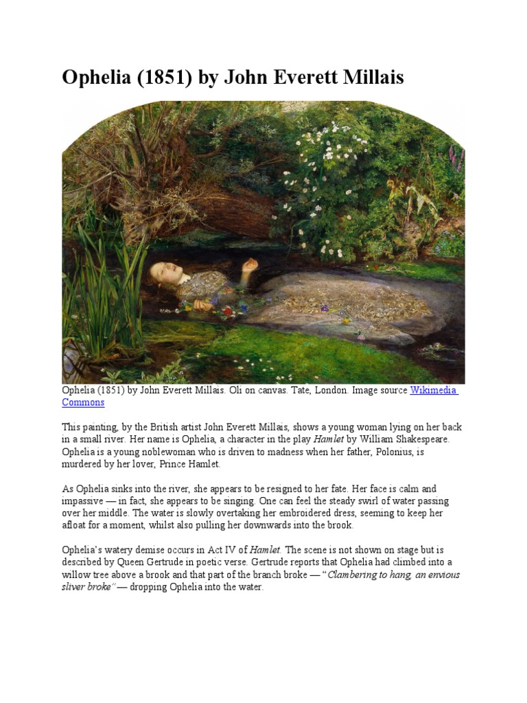 Vault W Artwork Ophelia, 1851 - 1852 by Sir John Everett Millais Framed  Painting Print | Wayfair, image size:768x1024