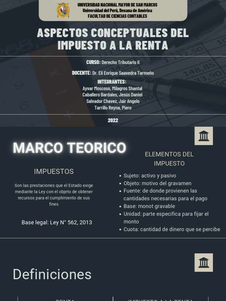 Aspectos Clave del Impuesto a la Renta | PDF | Impuestos | Impuesto ...