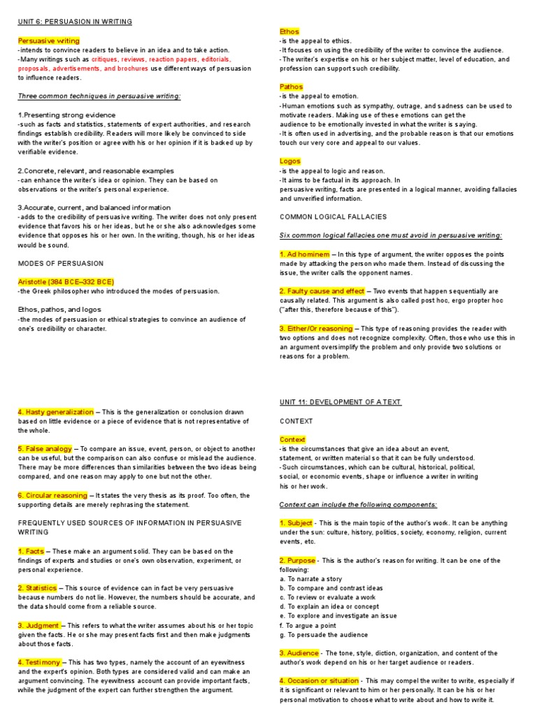 PERSUASIVE WRITING TECHNIQUES | PDF | Persuasion | Cognitive Science