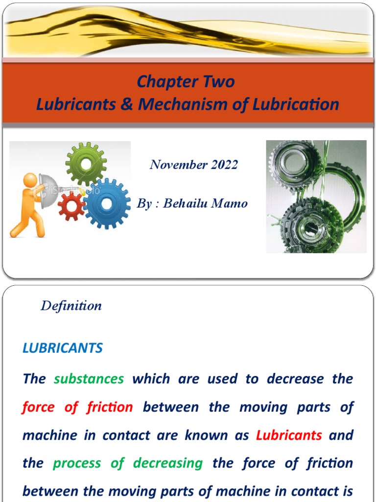 Chapter Two 2 Lubrication PDF Lubricant Friction