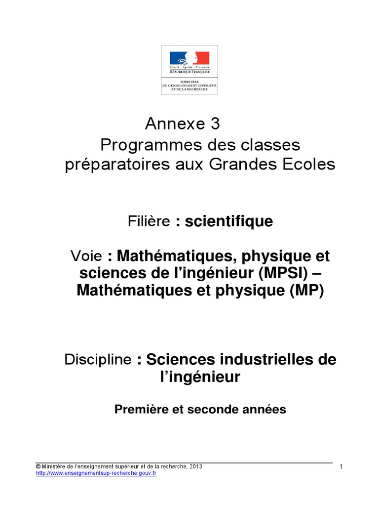 Programme-Mpsi Sii | PDF | Pédagogie | Science