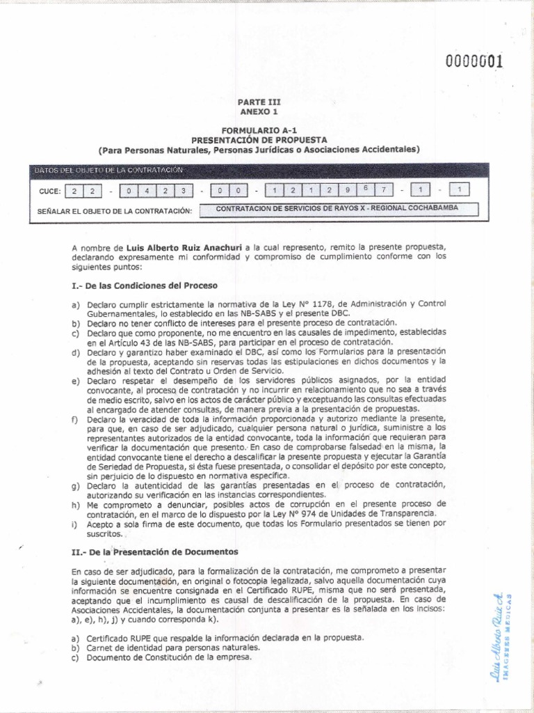 Formulario A-1: Propuesta de Contratación | PDF | Gobierno | Justicia