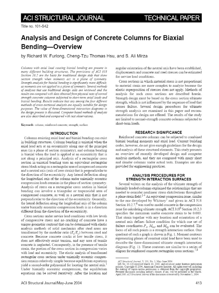 Analysis and Design of Concrete Columns For Biaxial Bending Overview
