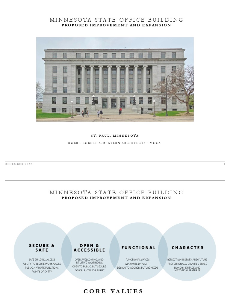 Minnesota State Office Building Design Plan PDF United States House