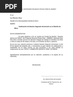 Modelo de carta de solicitud de donación