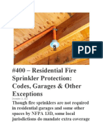 Residential Fire Sprinkler Protection