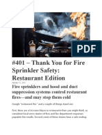 Fire Sprinkler Safety Restaurant Edition 99