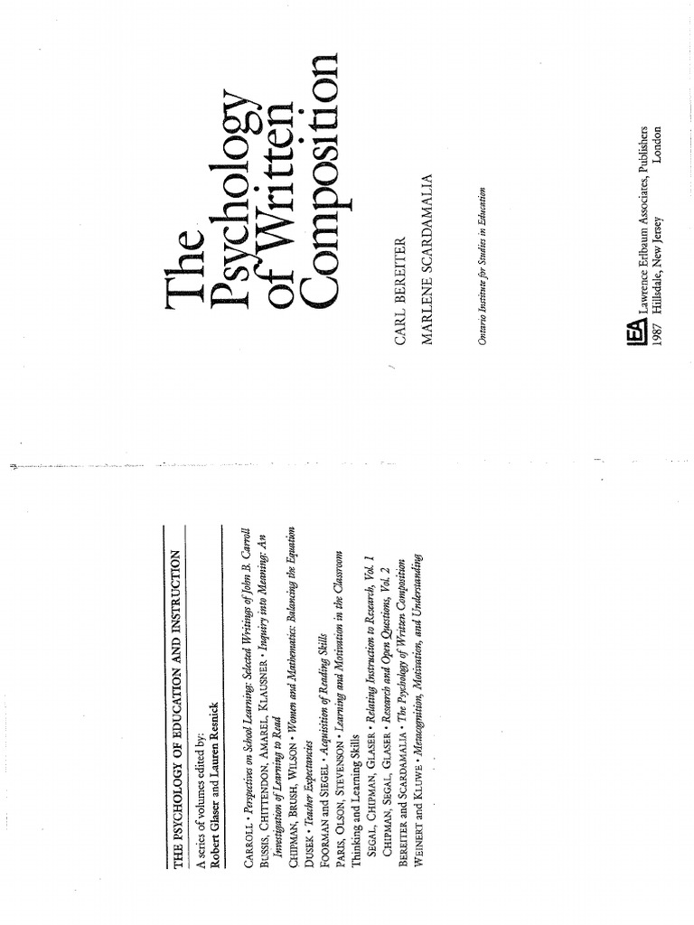 Knowledge Telling And Knowledge Transforming Pdf