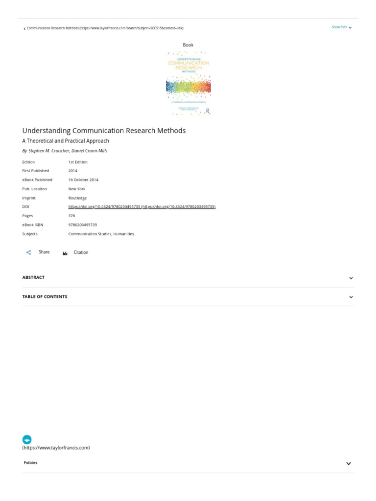 Understanding Communication Research Methods | PDF