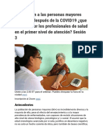 La Atención A Las Personas Mayores Durante y Después de La COVID19