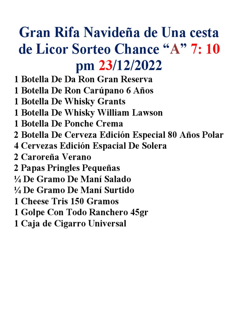 Gran Rifa Navideña de Licor (Autoguardado) 32 | PDF
