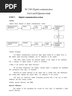 EC 2301 Digital Communication Unit I and II Question Bank