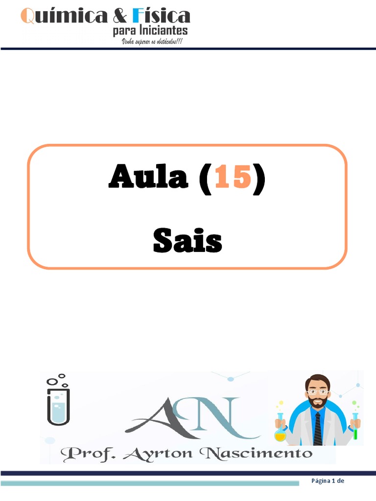 Aula 14 - Química - Sais | PDF | Sal (Química) | Ácido