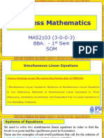 Simultaneous Linear Equations BBA-I Sem 2022 Batch