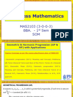 Geometric Harmonic Progression (GP HP) With Applications BBA-I Sem 2022 Batch