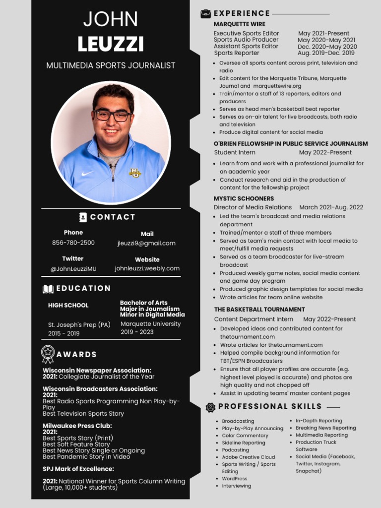 Blue and White Background Simple Resume | PDF | Mass Media | Social Media