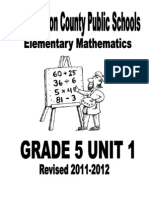 Grade 5 Unit 1 2011-2012 FINAL