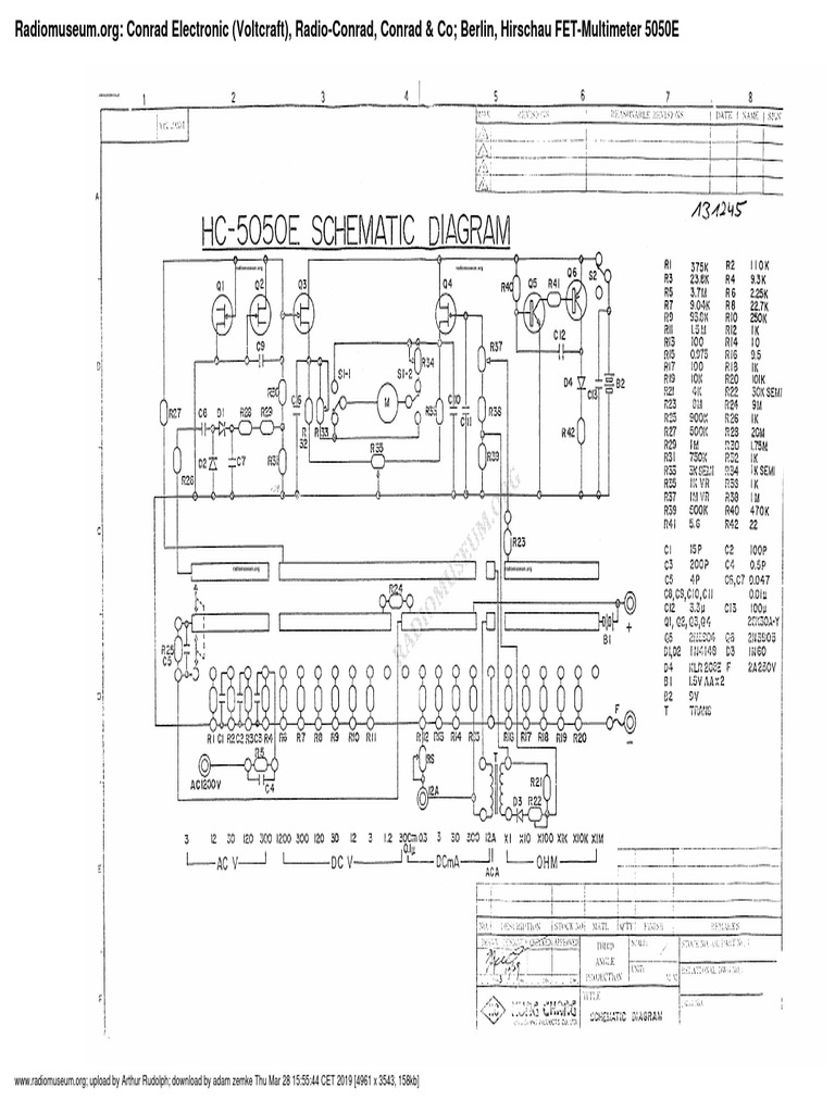 Schemat Multimetru HC-5050E | PDF