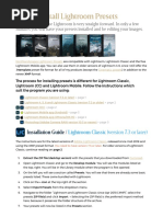 How To Install Lightroom Presets