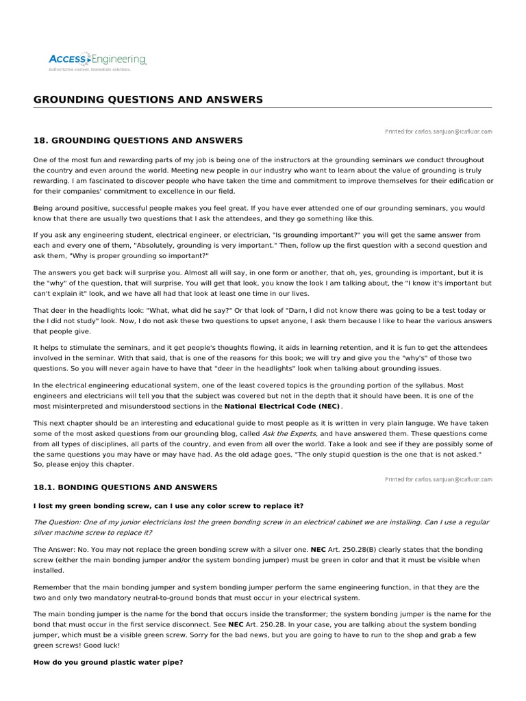 Grounding Questions and Answers | PDF | Corrosion | Electrical Substation