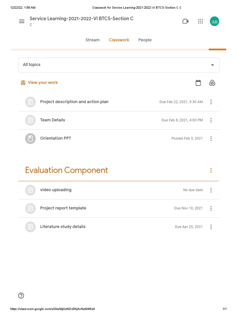 Evaluation Component Service Learning20212022VI BTCSSection C PDF