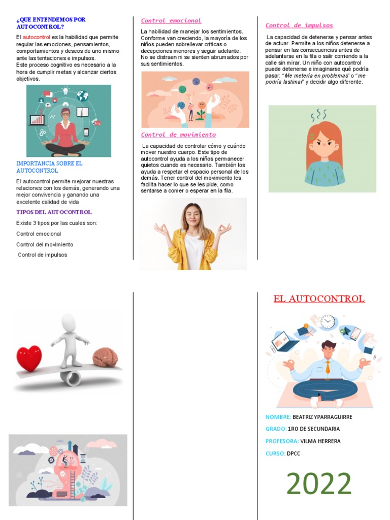 Autocontrol: Conceptos y Tipos para Niños | PDF | Crecimiento personal ...