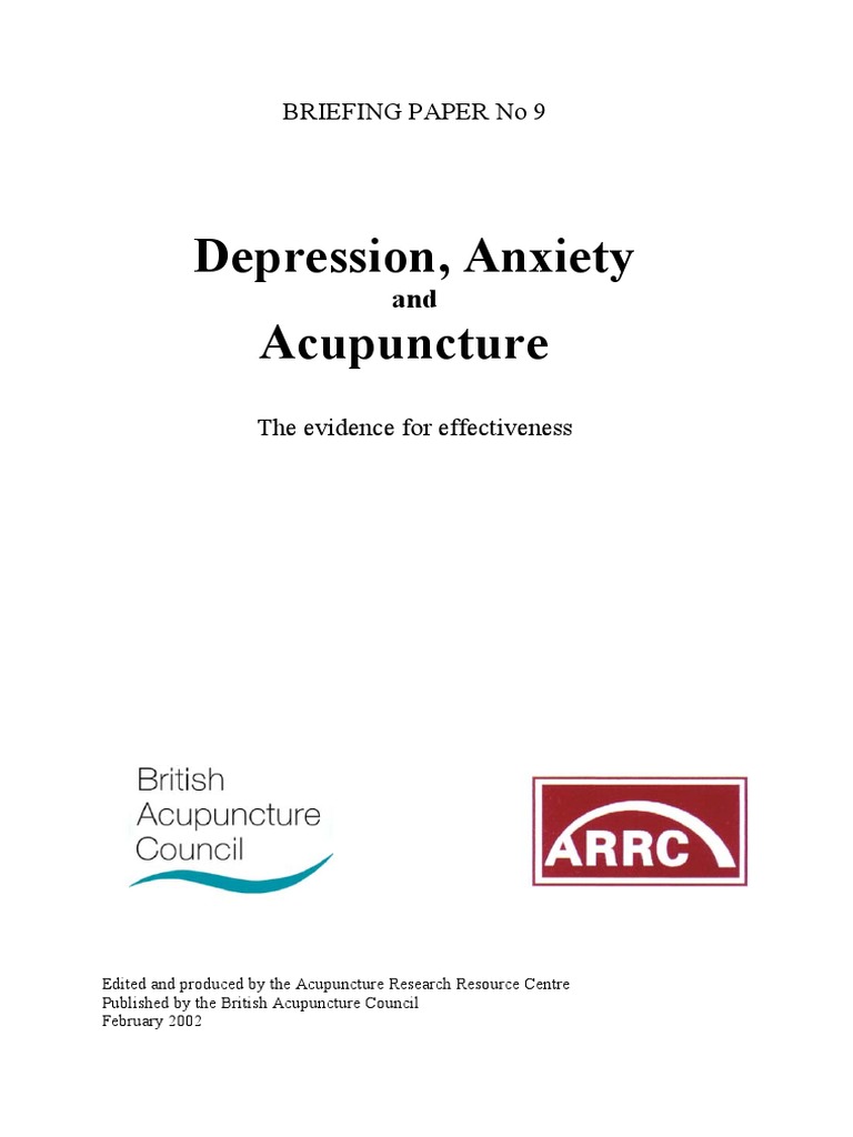ARRC (Acupuncture Research Resource Centre) Depression, Anxiety and